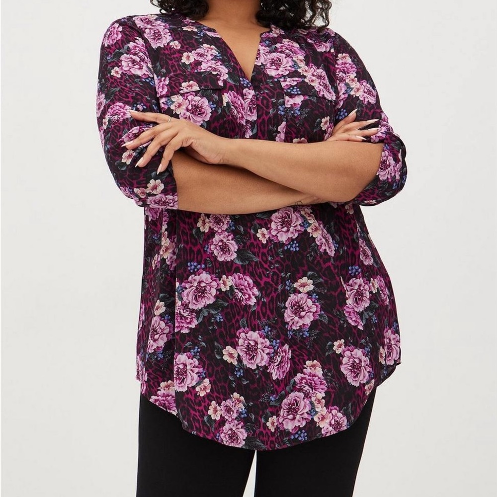 Torrid Georgette Pull Over Tunic